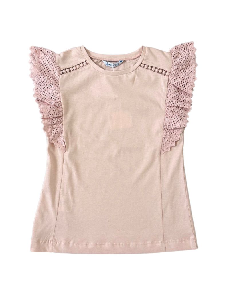 Pink Crochet Sleeve Top
