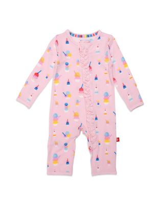Pink Sundae Funday Magnetic Ruffle Coverall