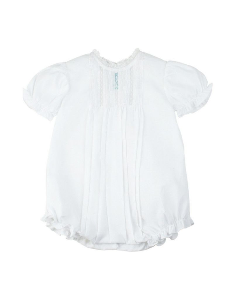 Pintucks and Lace Bubble White