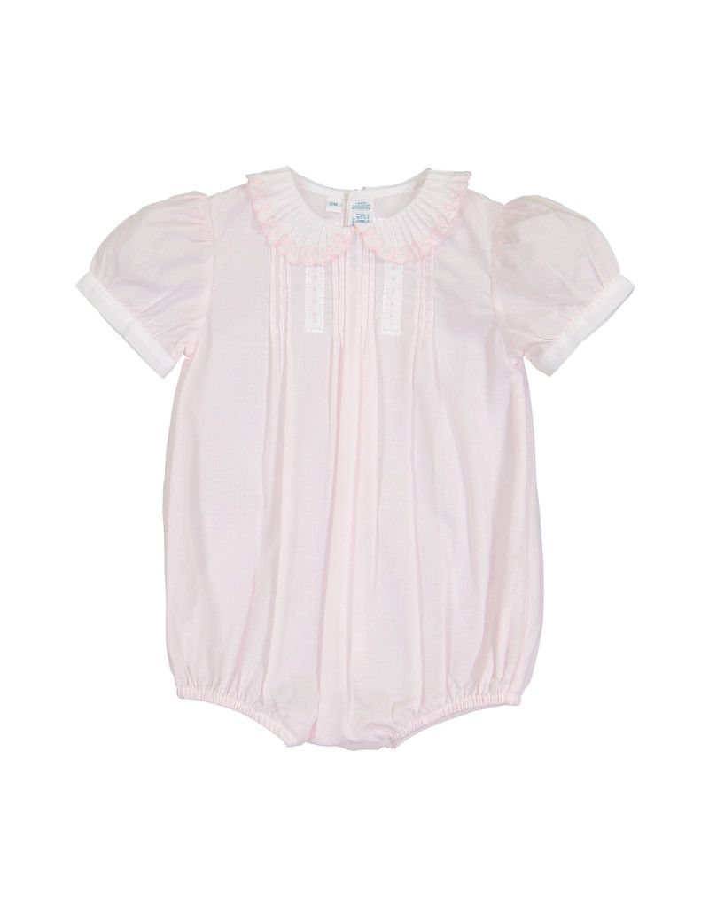 Pink Vintage Scalloped Collar Romper