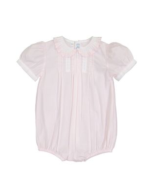 Pink Vintage Scalloped Collar Romper