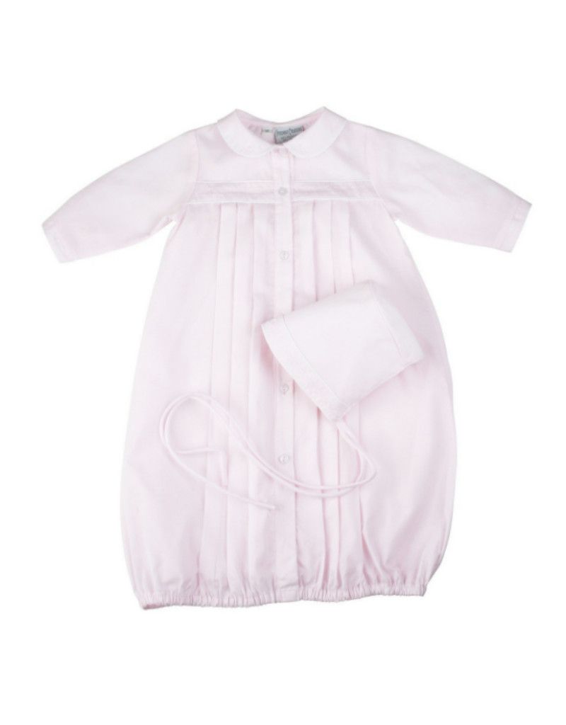 Preemie Girls Dot Embroidered Take Me Home Gown with Hat W/P