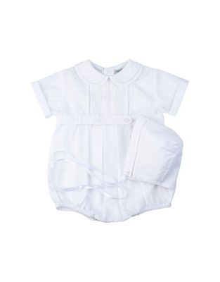Preemie Dressy Belted Creeper with Hat