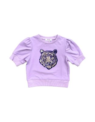 Puff Sleeve Sequin Tiger Shirt