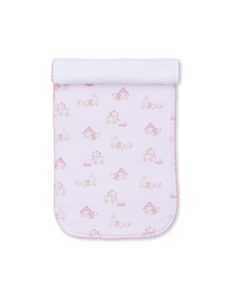 Pups in Action Burp Cloth, Pink