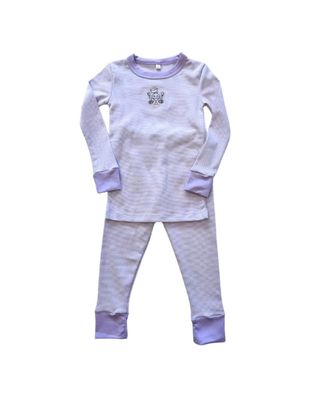 Purple Stripe Pima Tiger 2-Piece PJ Pant Set