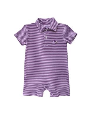 Purple Stripe Game Day Romper