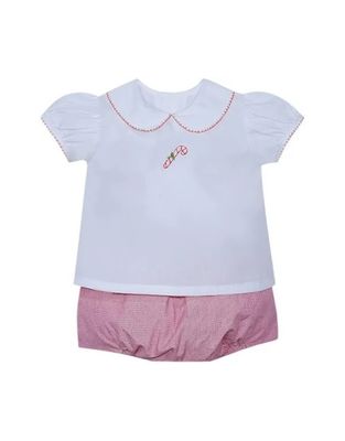 Red Christmas Micro Bailey Girl Diaper Set