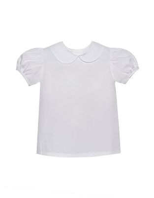 S/S White Peter Pan  Collar Knit Shirt