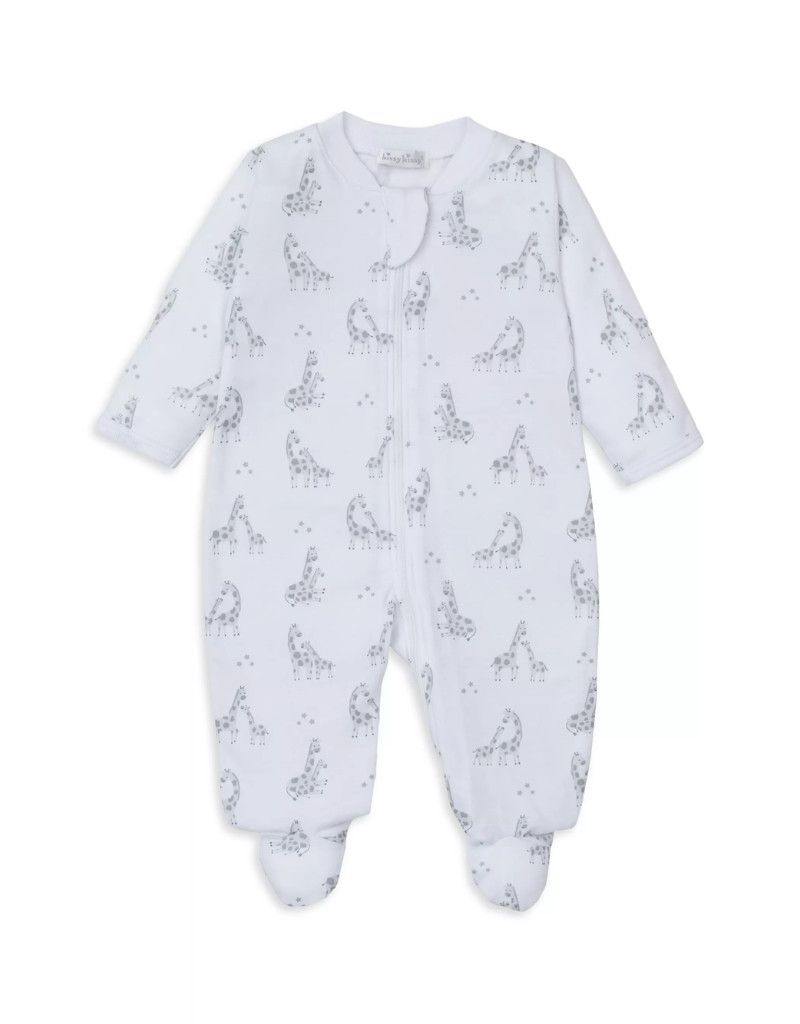 Silver Giraffe Glee Footie w/ Zipper