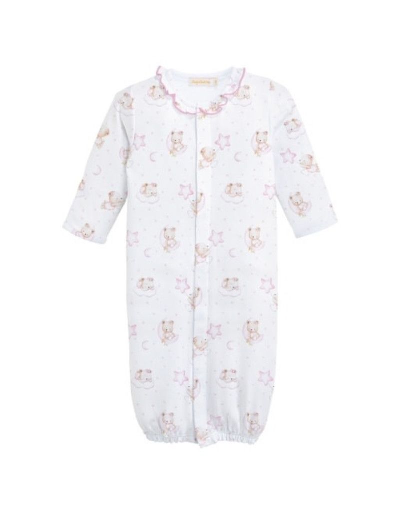 Sleep Tight Bear Pink Printed Conv Gown NB