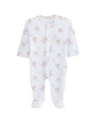 Sleep Tight Bear Pink Printed Footie
