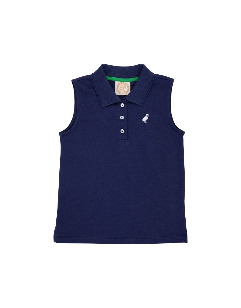 Sleeveless Anna Price Polo, Navy
