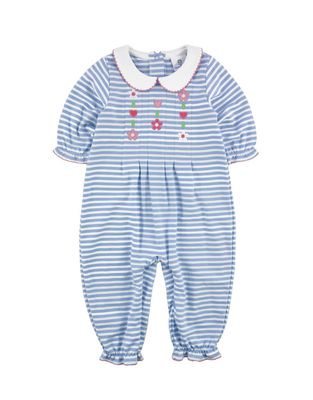 Stripe Knit Longall With Hearts &amp; Flowers