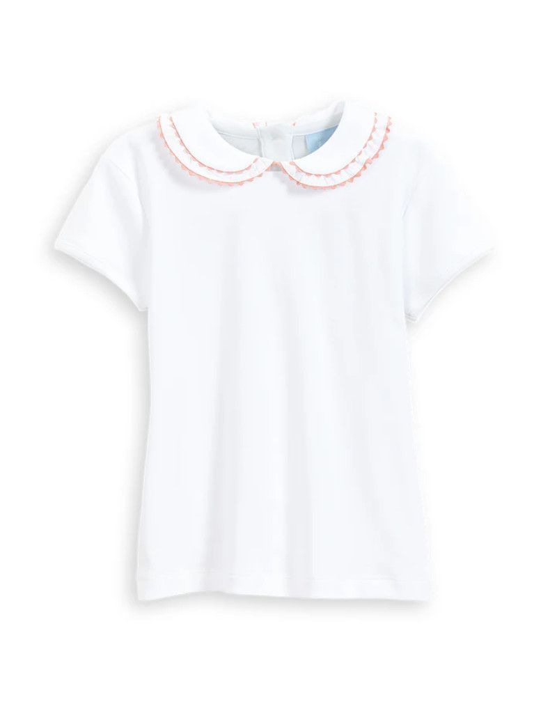 Vanessa Blouse, White w/ Pink