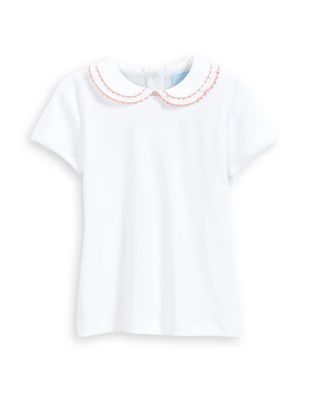 Vanessa Blouse, White w/ Pink