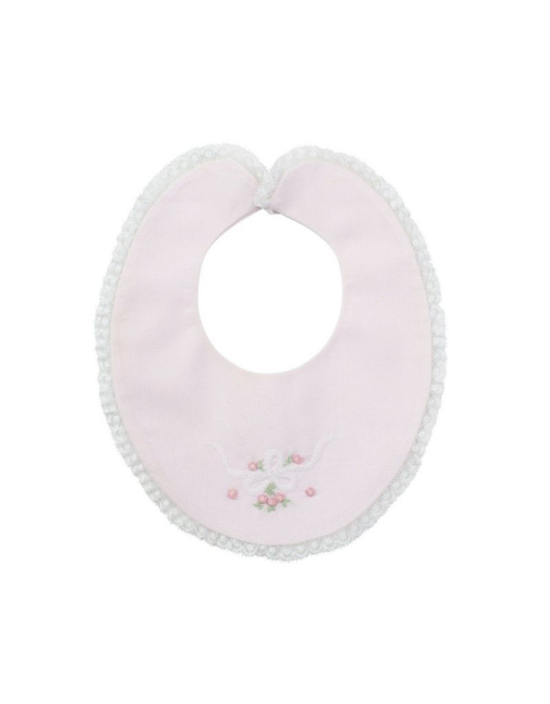 Vintage Bow Collection Lace Trim Pink Bib