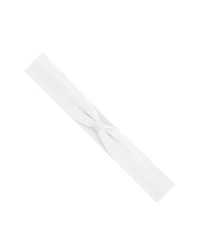 White Add A Bow Cotton Jersey Headband