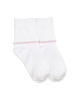 White and Pink Basic Turn Cuff 2111 