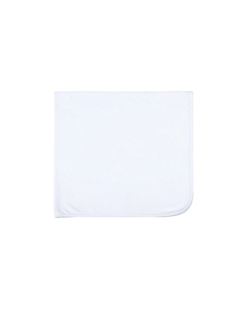White Blessed Embroidered Receiving Blanket