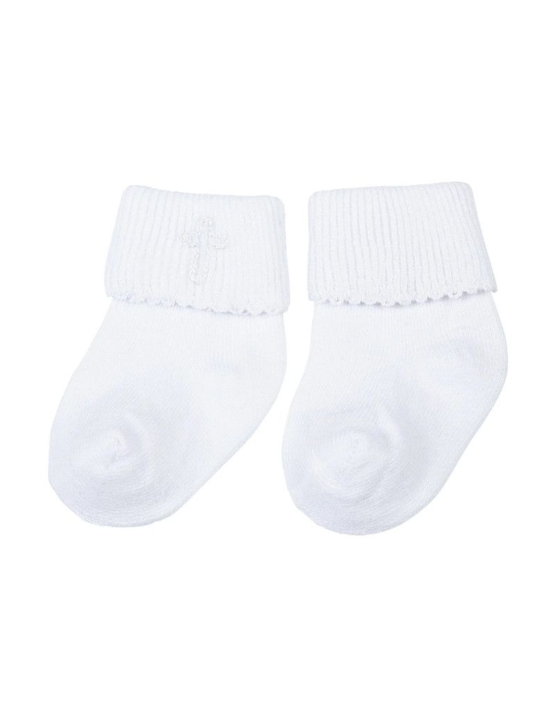 White Blessed Embroidered Socks