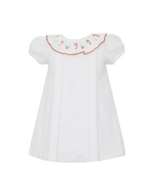 White Cord Float Dress  Collar, Candy Canes and Holly