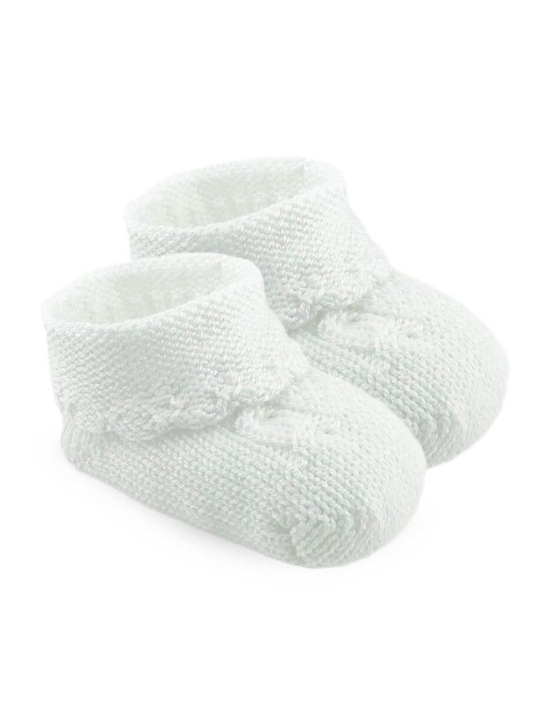 White Knit Bootie 2606 Newborn