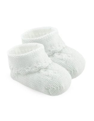 White Knit Bootie 2606 Newborn