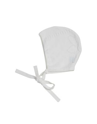 White Pointelle Knit Bonnet