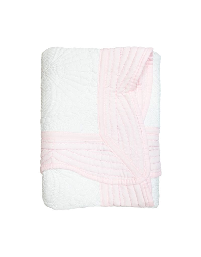 White Quilt With Pink Trim