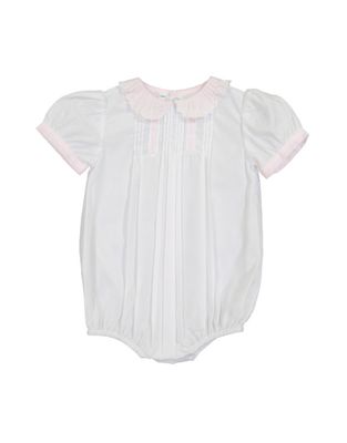 White Vintage Scalloped Collar Romper