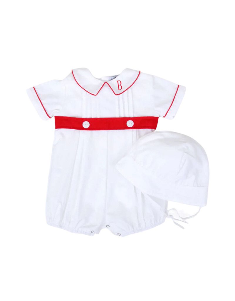 White/Red Pleated Belt Bubble Set