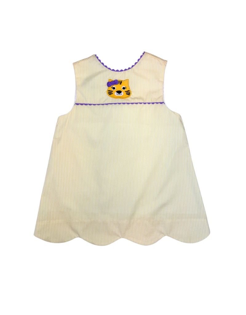 Yellow Tiger Ric Rac Scallop Dress
