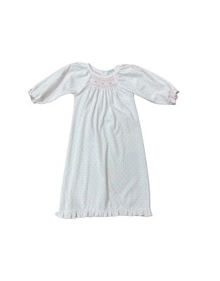 Rosebud Dots Smocked Gown NB