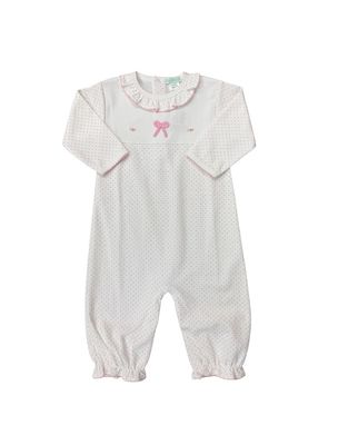 White/Pink Dot Crochet Bow Converter Gown