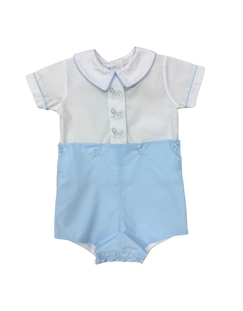Blue and White Boysuit w/ Tiny Horse