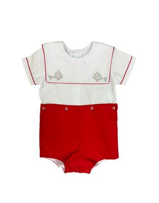 White/Red Christmas Tree Boy Suit