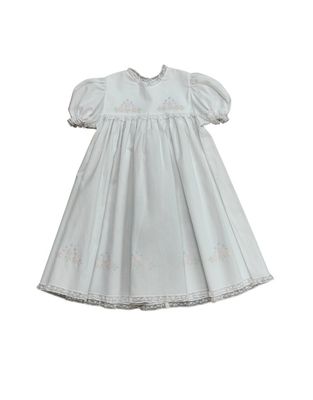 Flower Shadow Stich Dress With Lace 24m