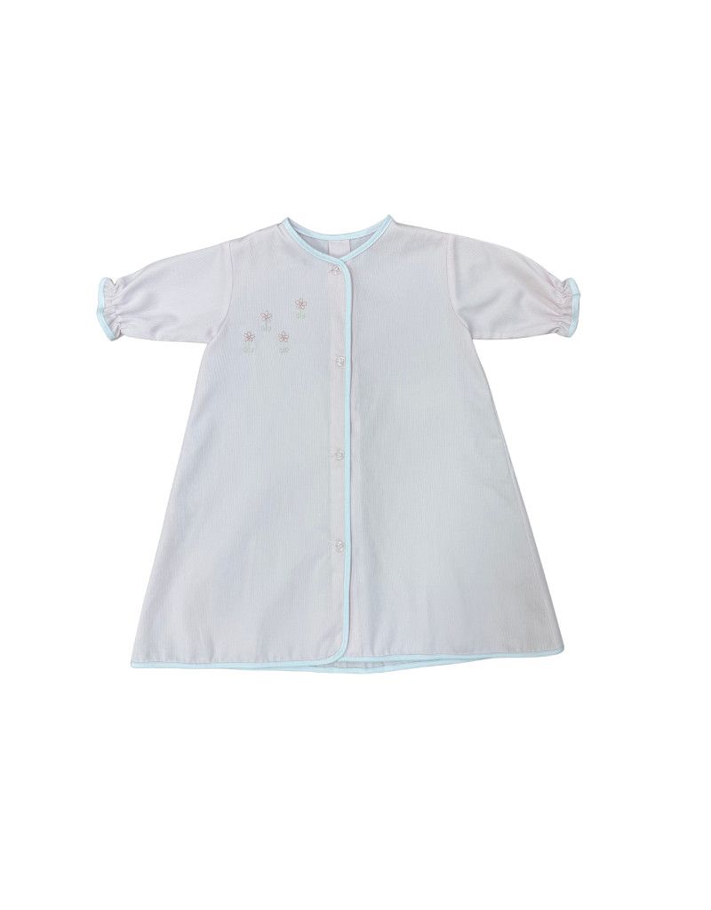 Pique Daygown Pink/White, FLower