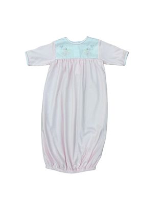 Pink Double Knit Flower Saque 