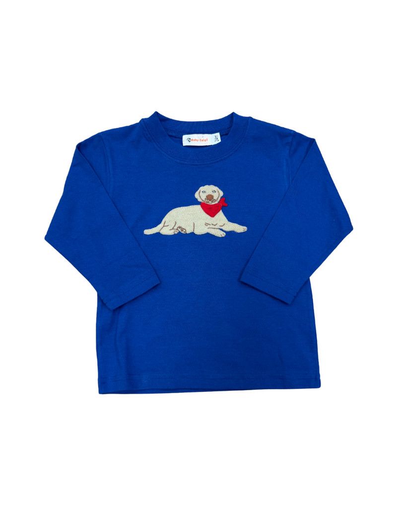 L/S  Blue Shirt with Laying Lab