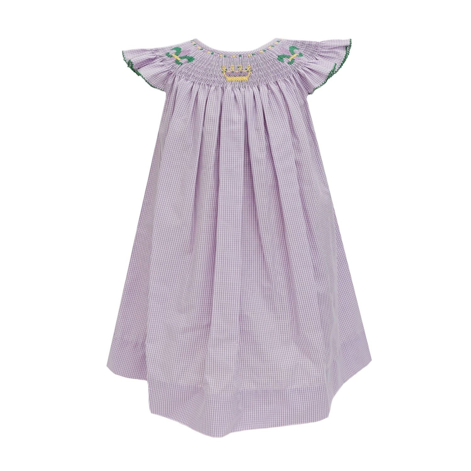 Lavender Smocked Crown Bishop Dress