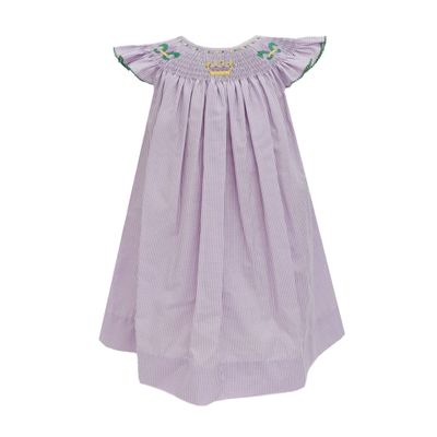 Lavender Smocked Crown Bishop Dress