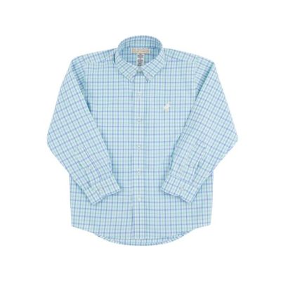 Dean&#39;s List Dress Shirt, Sunrise Blue &amp; Turks Teal Chandler Check