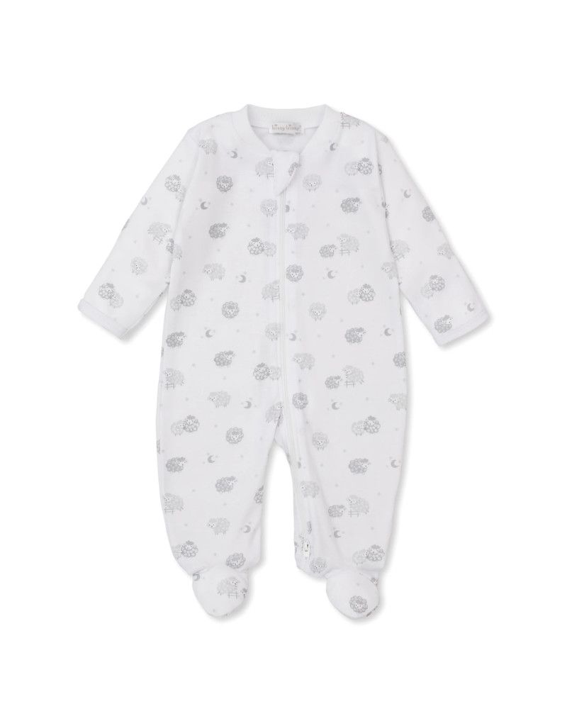 Silver Baa Baa Sheep Footie w/ Zip