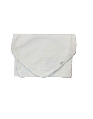 Paty White Blanket With Trim Blue no Bow