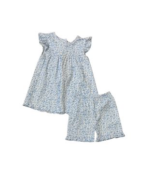 Blue Floral Short Set