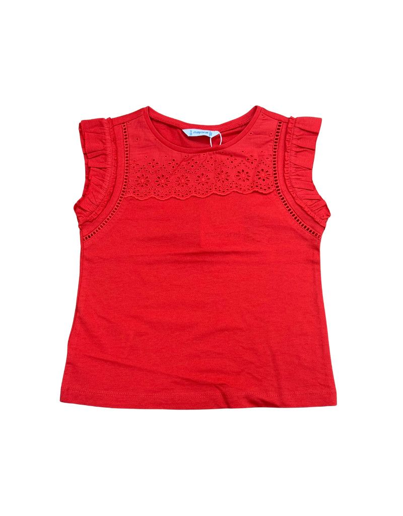 Red Top With Eyelet Chest