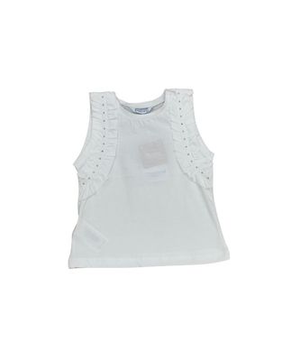 White Ruffle Top with Studs