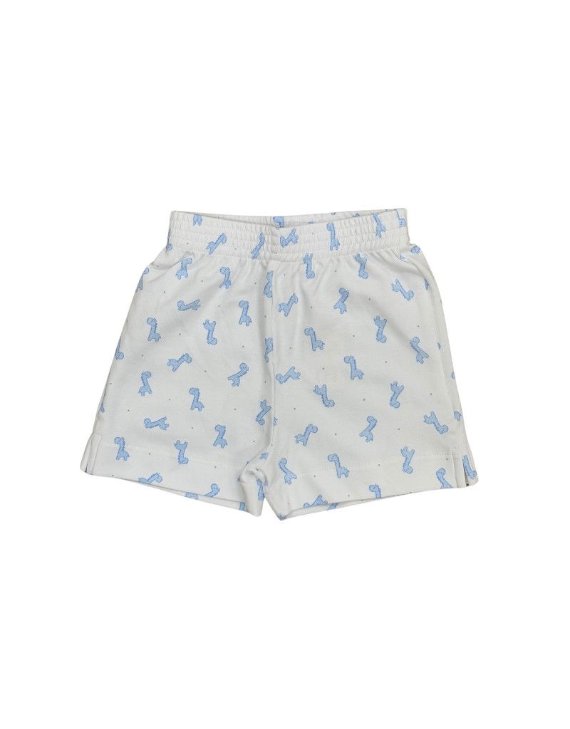 Blue Giraffe Printed Knit Shorts